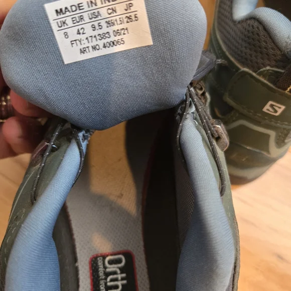 Salomon Olive/Grey X Ultra 360 Gore-tex Hiking Shoes Women's Size 9.5 - Picture 4 of 6